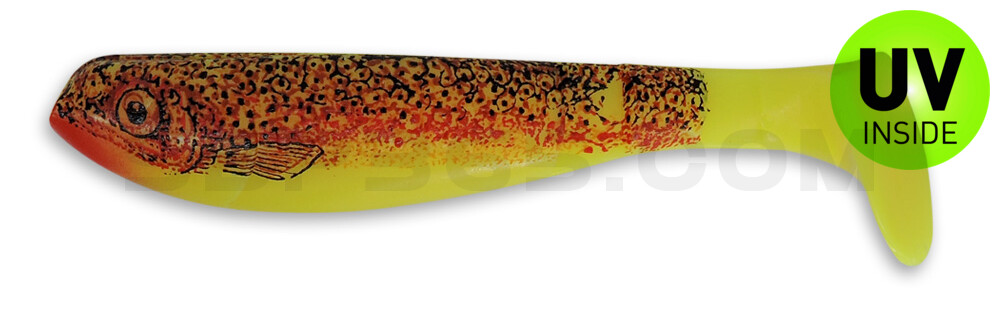 Kopyto-Nature 2,5" (ca.7,0 cm) fluogelb / Bachforelle