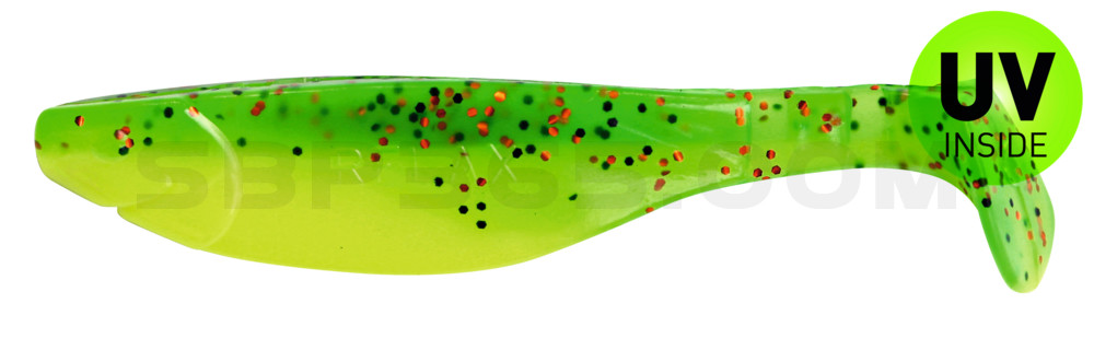 Kopyto-River 4" (ca. 11,0 cm) fluogelb  / grün-Glitter