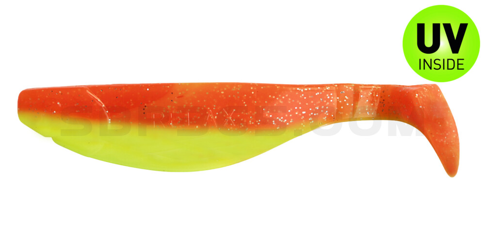 Kopyto-River 4" (ca. 11,0 cm) fluogelb  / orange-silber Glitter
