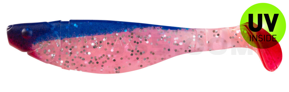 Kopyto-River 4" (ca. 11,0 cm) hot pink-Glitter Perleffekt / blau