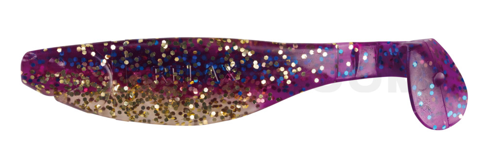 Kopyto-River 4" (ca. 11,0 cm) klar gold Glitter  / violett-electric blue Glitter