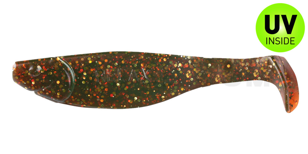 Kopyto-River 4" (ca. 11,0 cm) motoroil-gold-Glitter