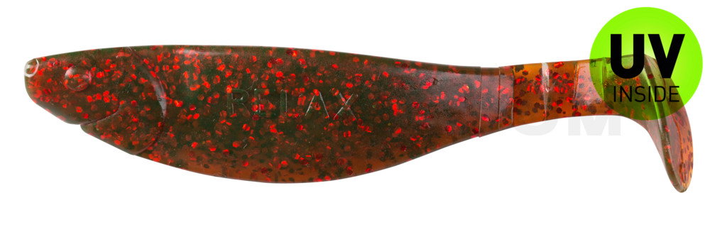 Kopyto-River 4" (ca. 11,0 cm) motoroil-rot-Glitter