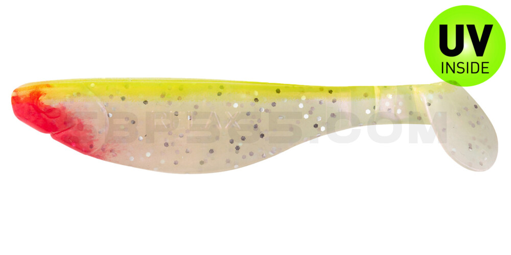 Kopyto-River 4" (ca. 11,0 cm) perl-Glitter / fluogelb