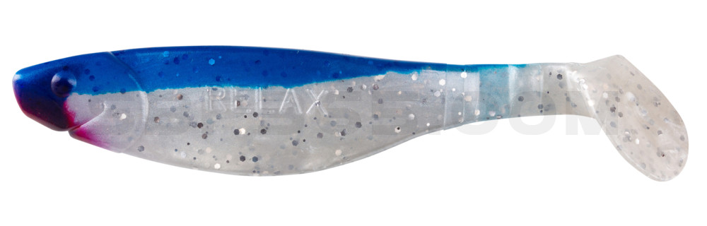 Kopyto-River 4" (ca. 11,0 cm) perlweiss-Glitter / blau