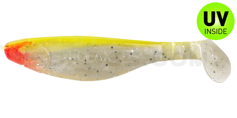 Kopyto-River 4" (ca. 11,0 cm) perlweiss-Glitter / fluogelb