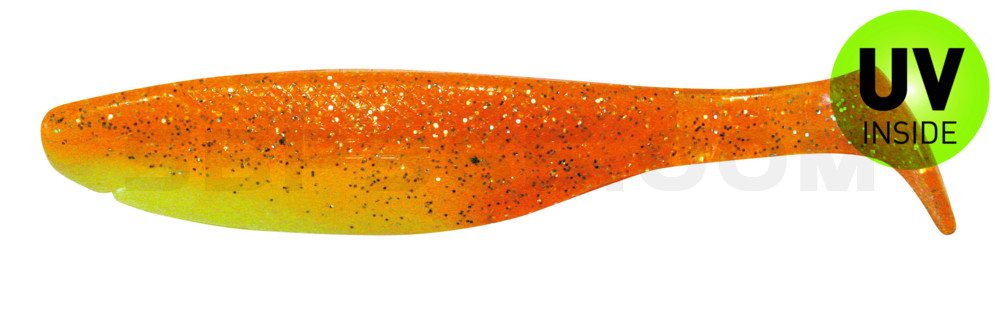 Kopyto-River 5" (ca. 13,0 cm) fluogelb  / orange-silber Glitter