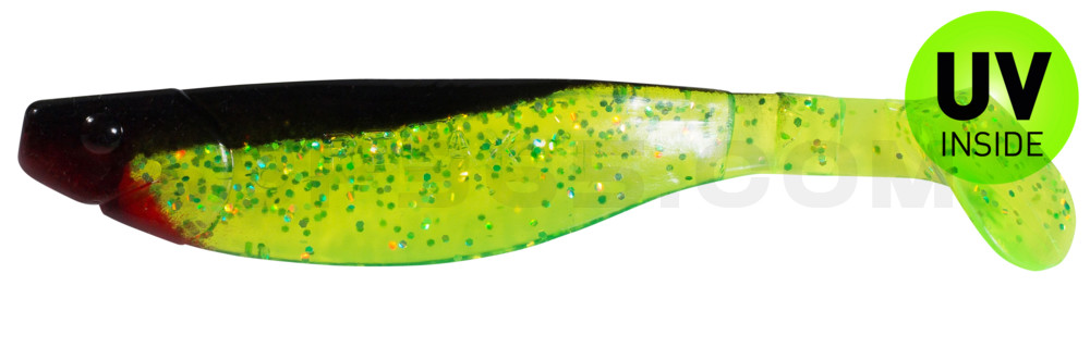 Kopyto-River 5" (ca. 13,0 cm) grün(chartreuse)-Glitter / schwarz