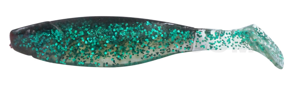 Kopyto-River 5" (ca. 13,0 cm) klar grün-Jumboglitter  / schwarz