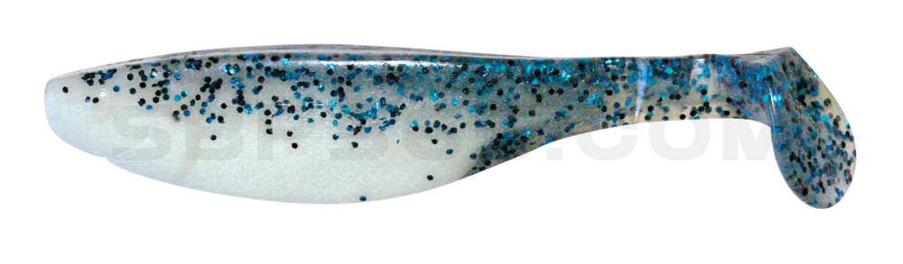 Kopyto-River 5" (ca. 13,0 cm) reinweiss / klar blau Glitter