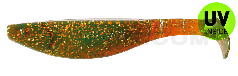Kopyto-River 6" (ca. 16,0 cm) motoroil-gold-Glitter
