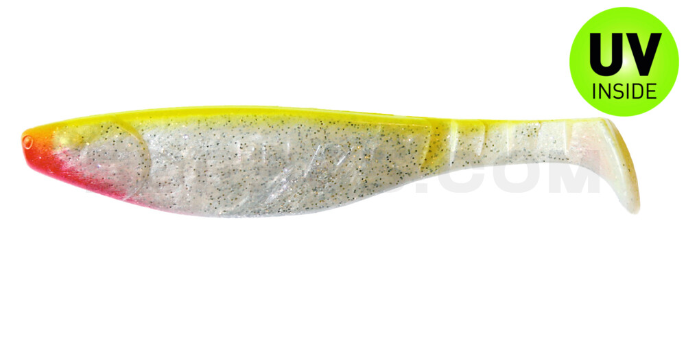 Kopyto-River 6" (ca. 16,0 cm) perlweiss-Glitter / fluogelb