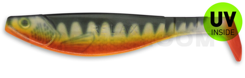 Kopyto-River Nature 6" (ca. 16,0 cm) reinweiss / Zander / Bauch: orange / Red Tail