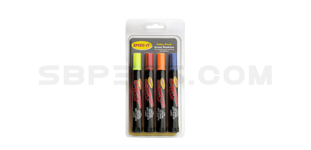 Marker Crawfish, fluogelb-rot-orange-blau 4 Markerset