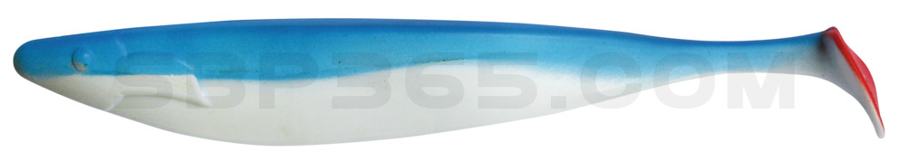 Megalodon 12" (ca. 30,0 cm) reinweiss / blau