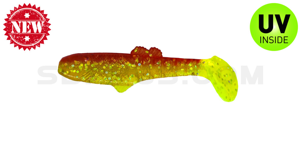 Montana 2,5" (ca. 7cm) grün(chartreuse)-Glitter / rot