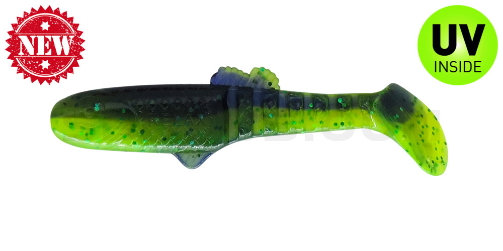 Montana 3,5" (ca. 10,5 cm) grün (chartreuse)-Glitter / blau-violett Glitter