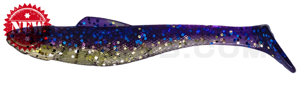 Ohio 4" (ca. 11,0 cm) klar gold Glitter  / violett-electric blue Glitter