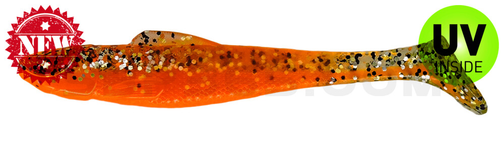 Ohio 4" (ca. 11,0 cm) orange / klar gold,schwarz Glitter