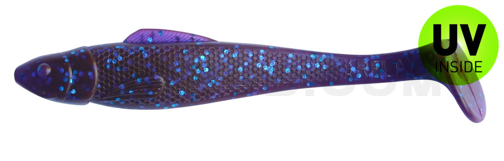 Ohio 5" (ca. 13 cm) crawfish-violett-electric blue-Glitter