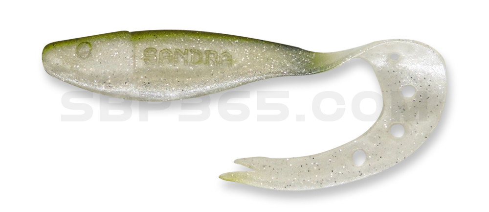 Sandra 2,5" (ca. 7 cm) perlweiss-Glitter / boddengrün