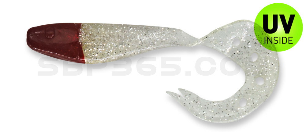 Sandra 2" (ca. 5 cm) klar silber-Glitter / Red Head