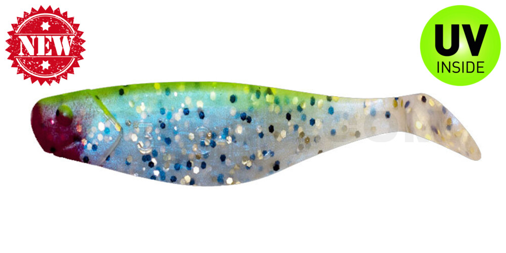 Shad 3" (ca. 8,0 cm) blauperl schwarzer glitter / grün