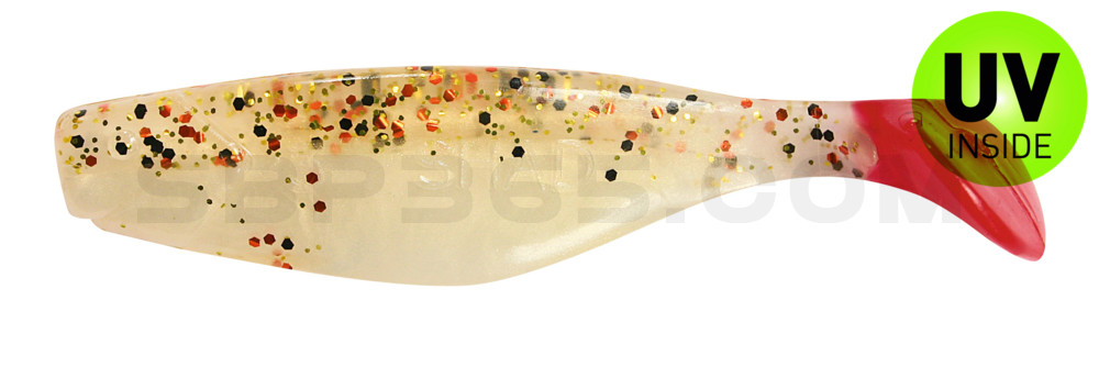 Shad 3" (ca. 8,0 cm) goldperl / Desert-Sand / red tail
