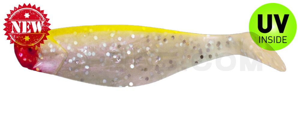 Shad 3" (ca. 8,0 cm) perl-Glitter / fluogelb