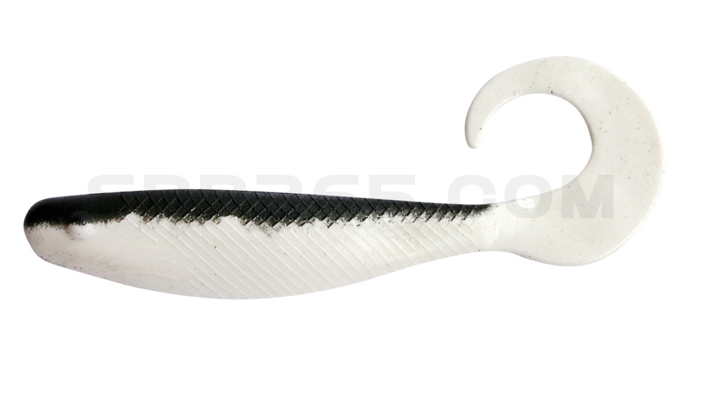 Shad Grub 2,5" (ca. 7,0 cm) reinweiss / schwarz