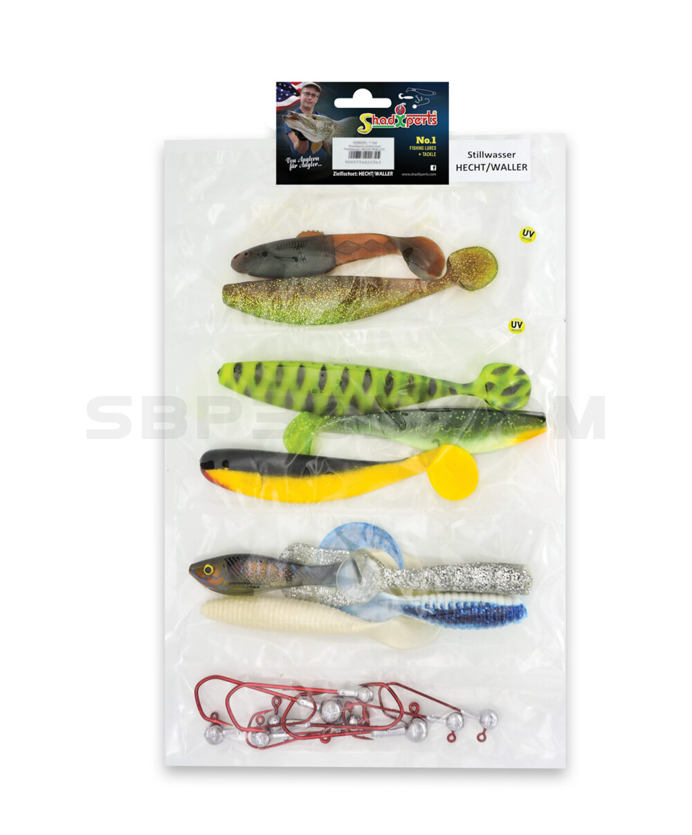 ShadXperts Zielfischset Stillwasser HECHT/WALLER - ca. 9 Shads/8 Jigs