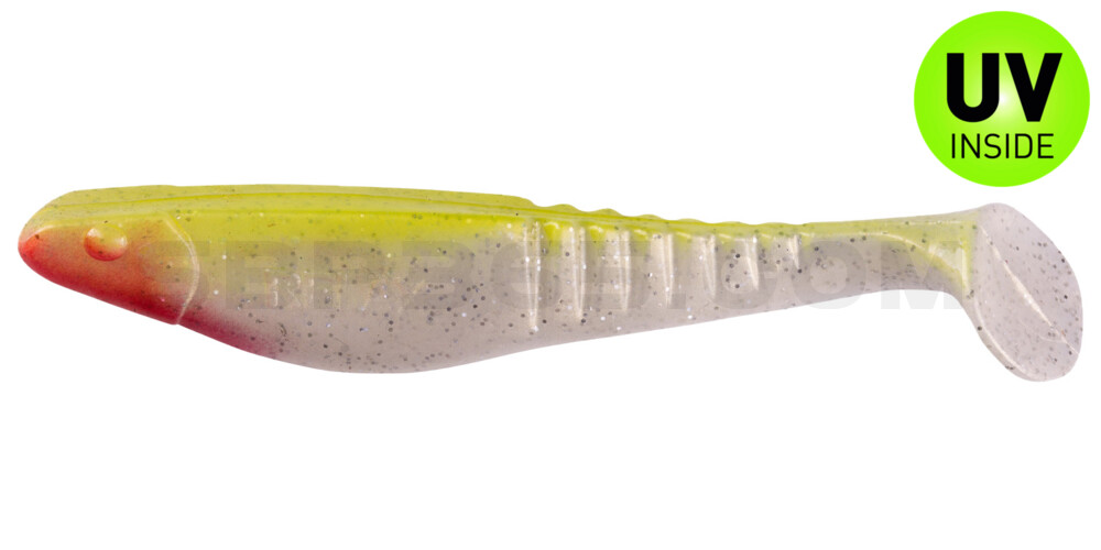 Shark 4" (ca. 11,0 cm) blauperl-Glitter / fluogelb