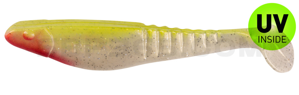 Shark 4" (ca. 11,0 cm) goldperl-Glitter / fluogelb