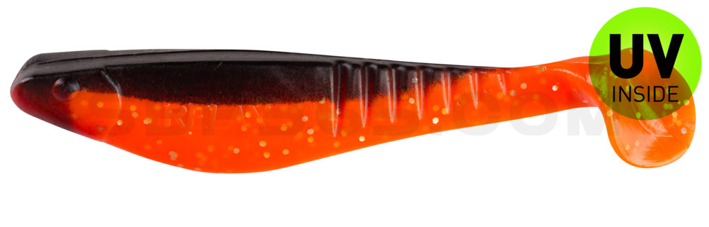 Shark 4" (ca. 11,0 cm) orange-Glitter / schwarz