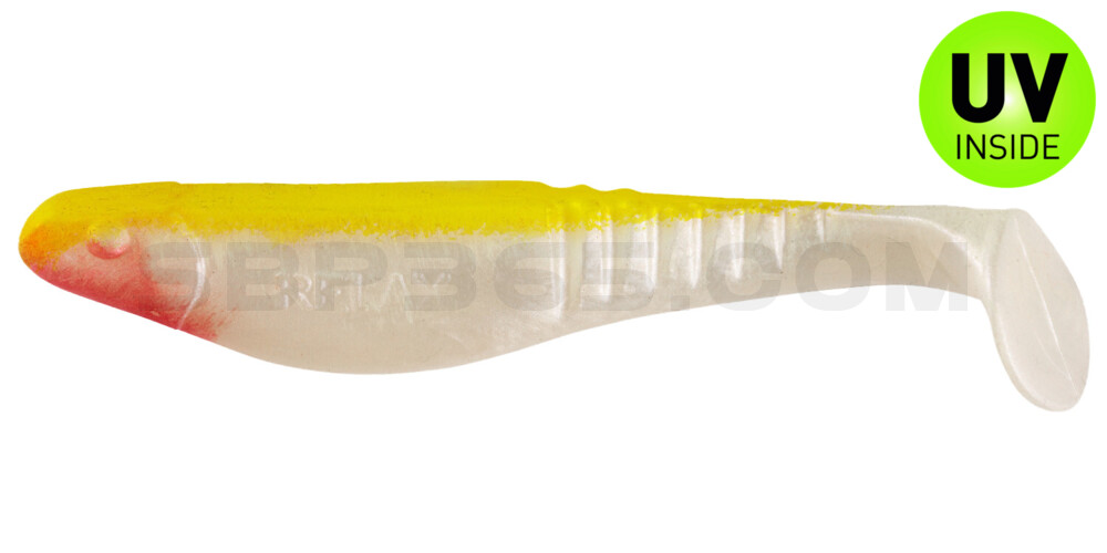 Shark 4" (ca. 11,0 cm) perlweiss / fluogelb