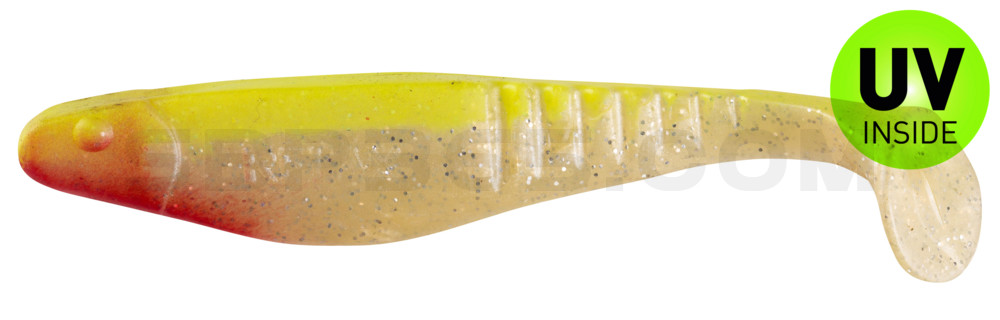 Shark 4" (ca. 11,0 cm) perlweiss-Glitter / fluogelb