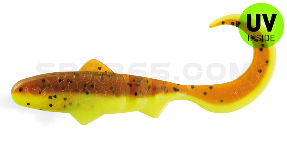 Super Banjo 3" (ca. 7,5 cm) fluogelb  / olivebraun-Glitter