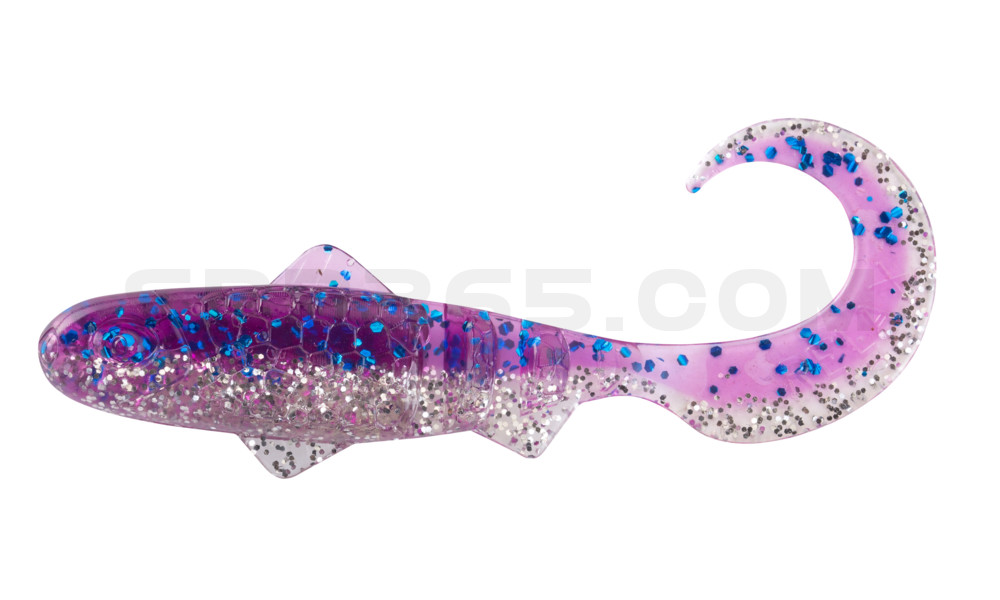 Super Banjo 3" (ca. 7,5 cm) klar silber Glitter / violett-electric blue Glitter