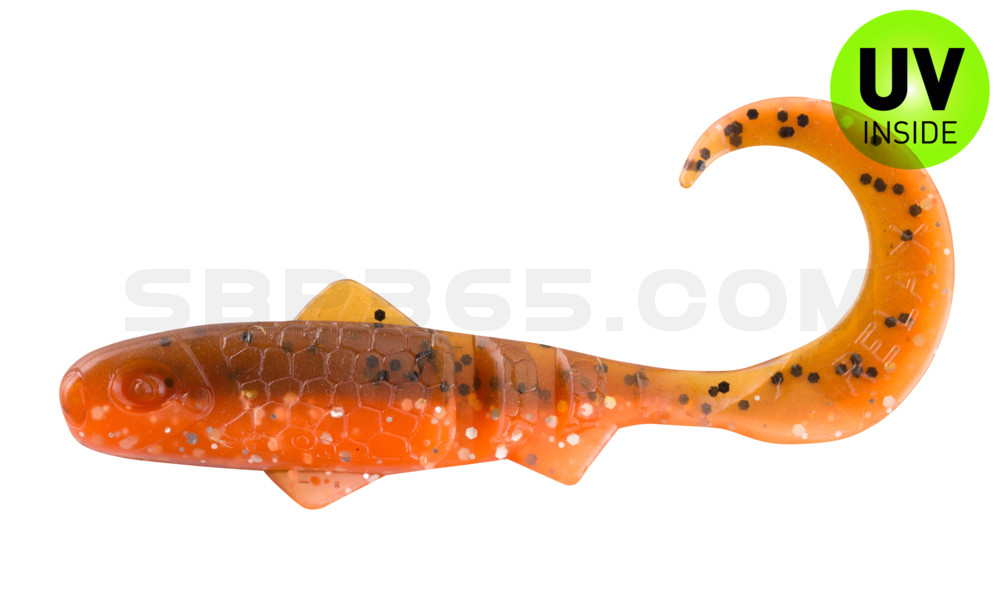 Super Banjo 3" (ca. 7,5 cm) orange-Glitter / olivebraun-Glitter