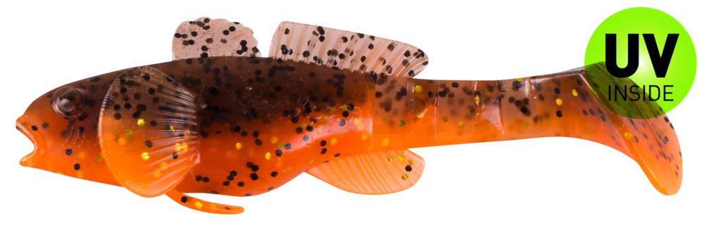 SX Bullhead 3,5" (10,5cm) (SCHWARZMEERGRUNDEL) orange-glitter/olivebraun-glitter