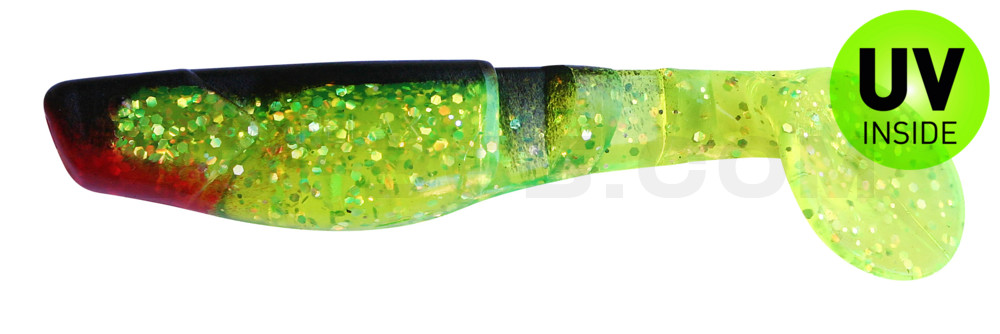 Terminator 3" (ca. 8,0 cm) grün(chartreuse)-Glitter / schwarz