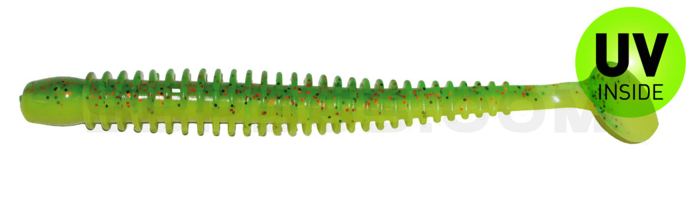 Texas 4" (ca. 10 cm) fluogelb  / grün-Glitter