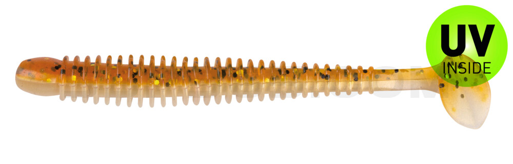 Texas 4" (ca. 10 cm) goldperl / motoroil Glitter