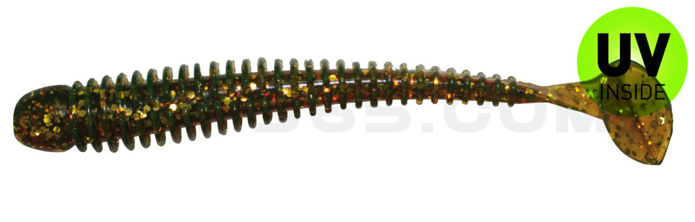 Texas 4" (ca. 10 cm) motoroil-gold-Glitter