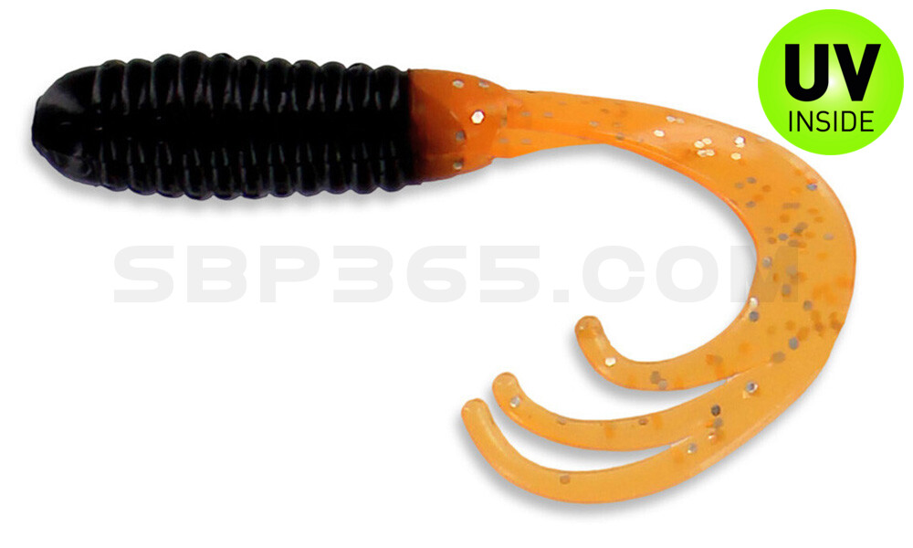Triple Tail Grub 2"  (ca. 5 cm) Black/Orange Silver