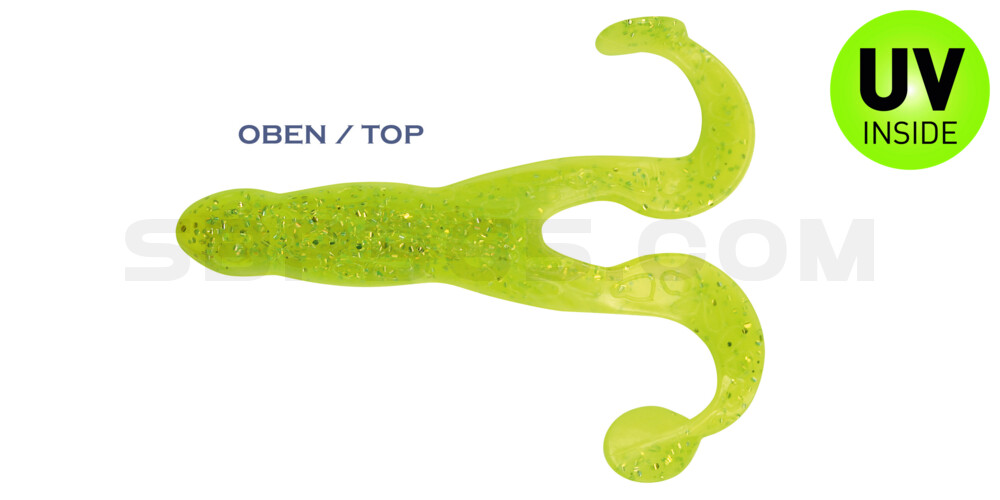 Turbofrog 2" (ca.5,0 cm) fluogelb  / fluogrün-Glitter