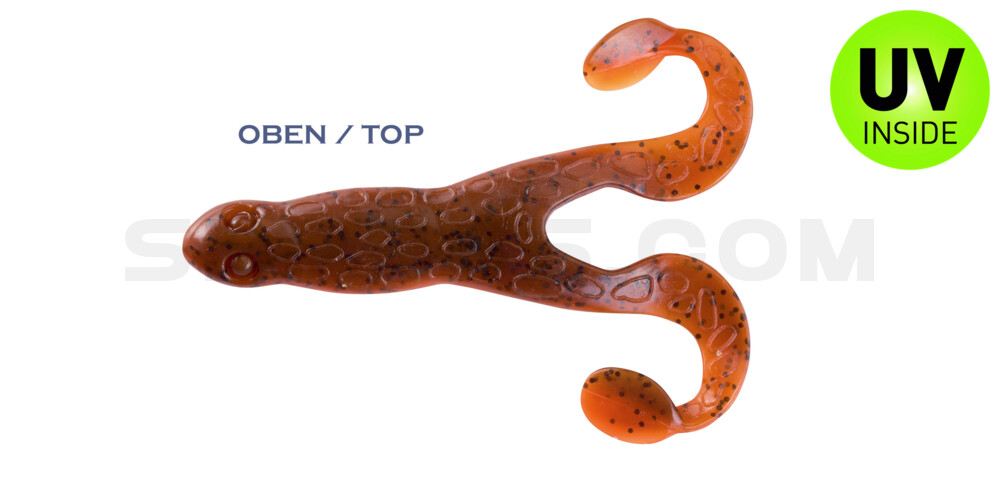 Turbofrog 4" (ca.12,0 cm) orange-Glitter / olivebraun-Glitter