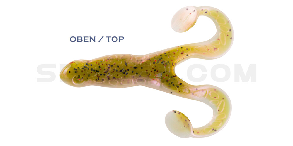 Turbofrog 4" (ca.12,0 cm) perl / dunkelgrün Glitter (Rainbow)