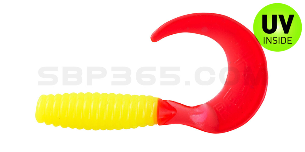 Twister 1" regulär (ca. 3,5 cm) fluogelb / red tail