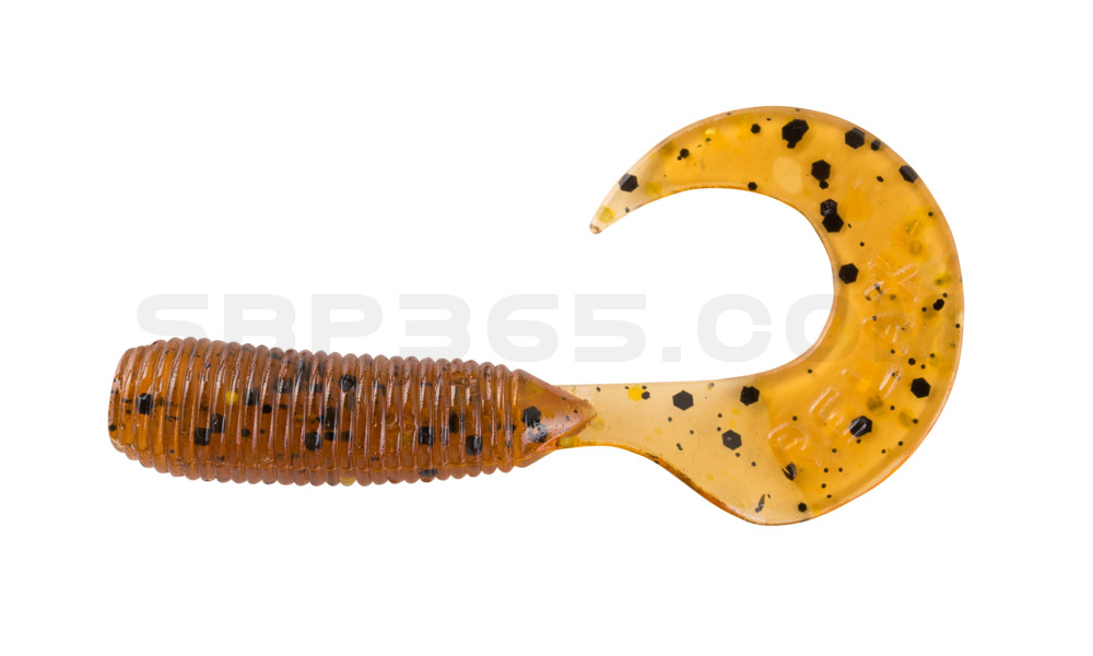 Twister 1" regulär (ca. 3,5 cm) klar bernstein glitter